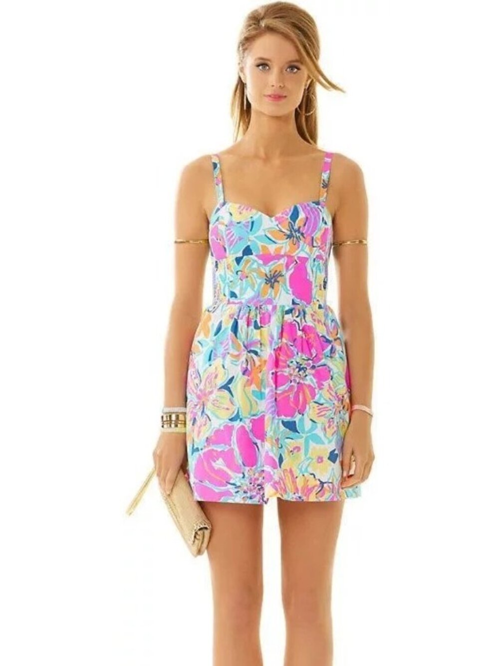 Lilly Pulitzer Women Christine Besame Mucho Poplin Fit & Flare Dress Sz 00 2442 - Picture 10 of 15